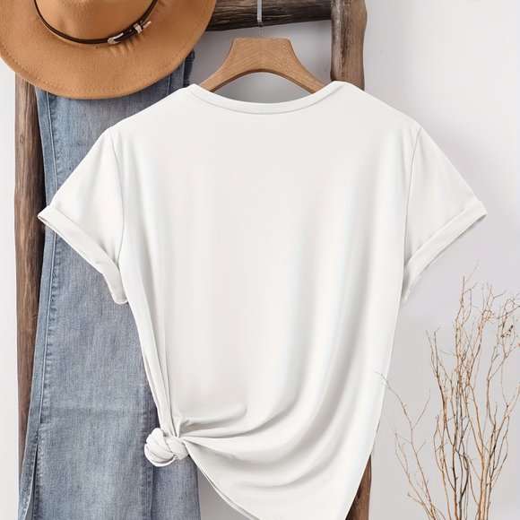 Heart Print T-shirt with LOVE Across the Front Sizes M-XL - Picture 2 of 3